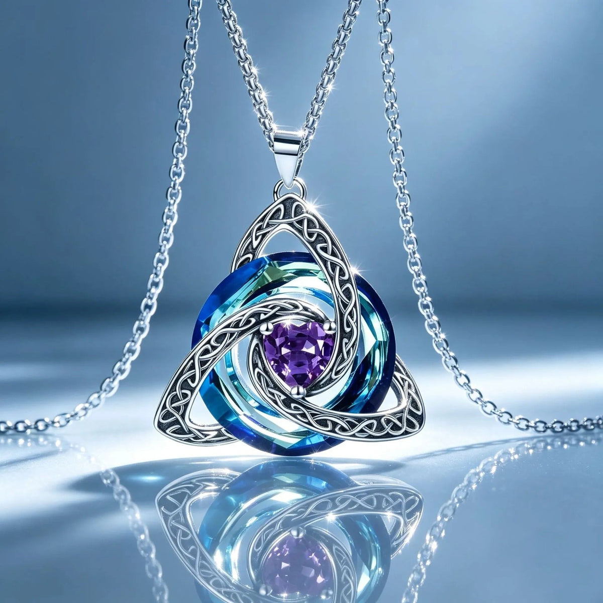 ✨Birthstone Celtic Trinity Knot Necklace – Meaningful Symbol of Love & Connection ❤️