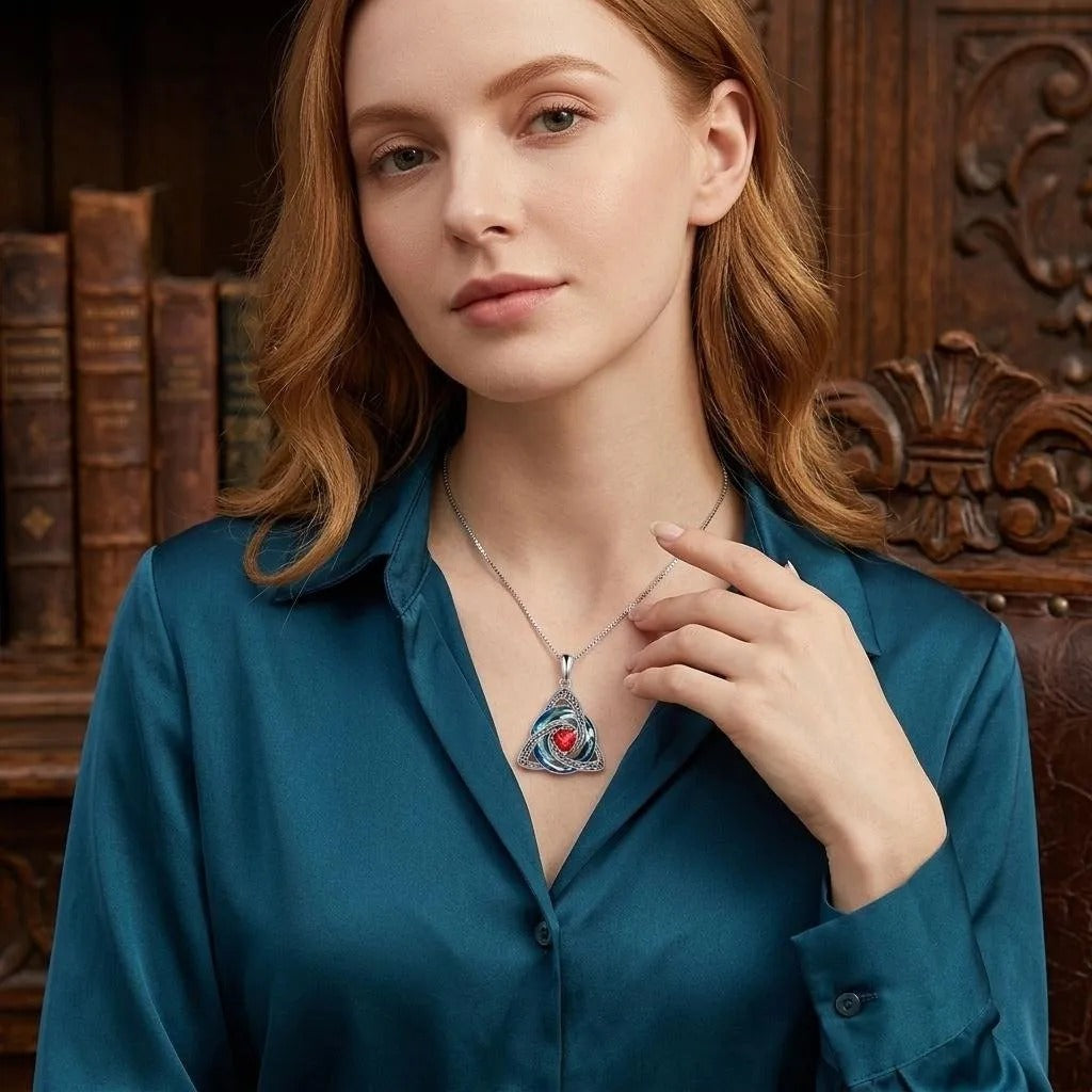 ✨Birthstone Celtic Trinity Knot Necklace – Meaningful Symbol of Love & Connection ❤️