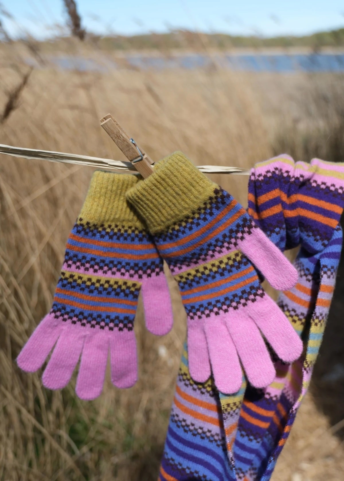 Patterned Lambswool Gloves - Quartz