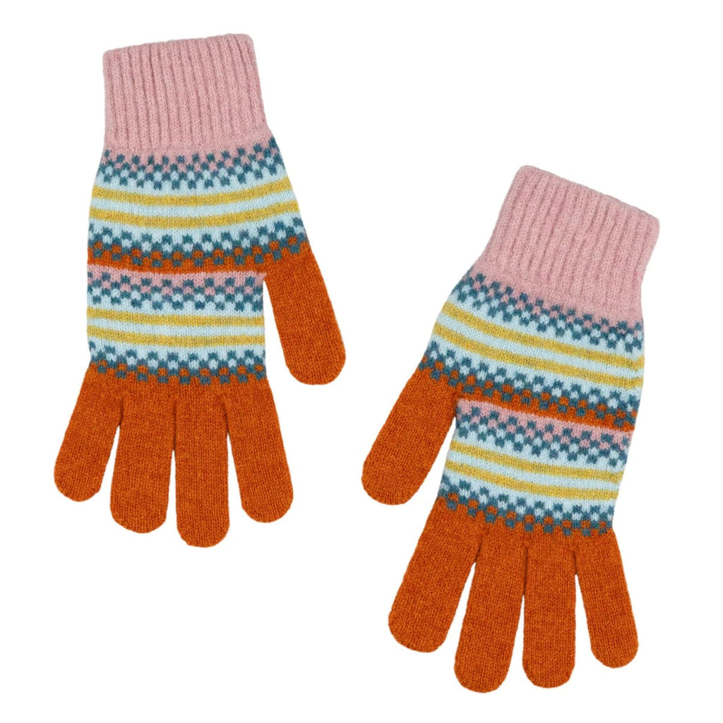 Patterned Lambswool Gloves - Meadow