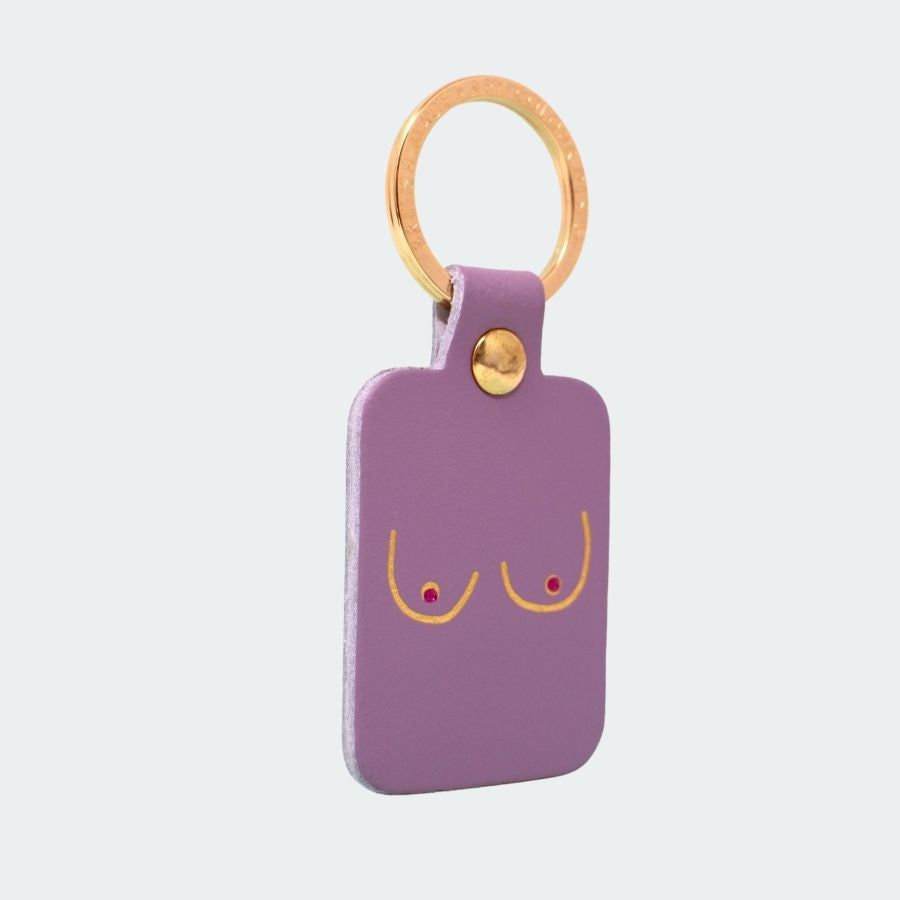 Boobs -Leather Keyring ( choice of 8 colours)