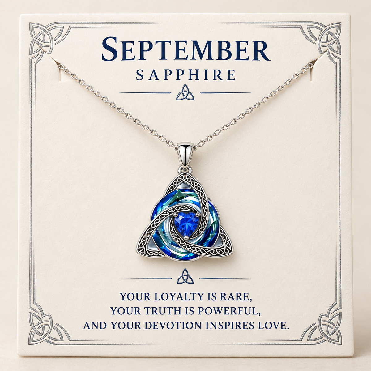 ✨Birthstone Celtic Trinity Knot Necklace – Meaningful Symbol of Love & Connection ❤️