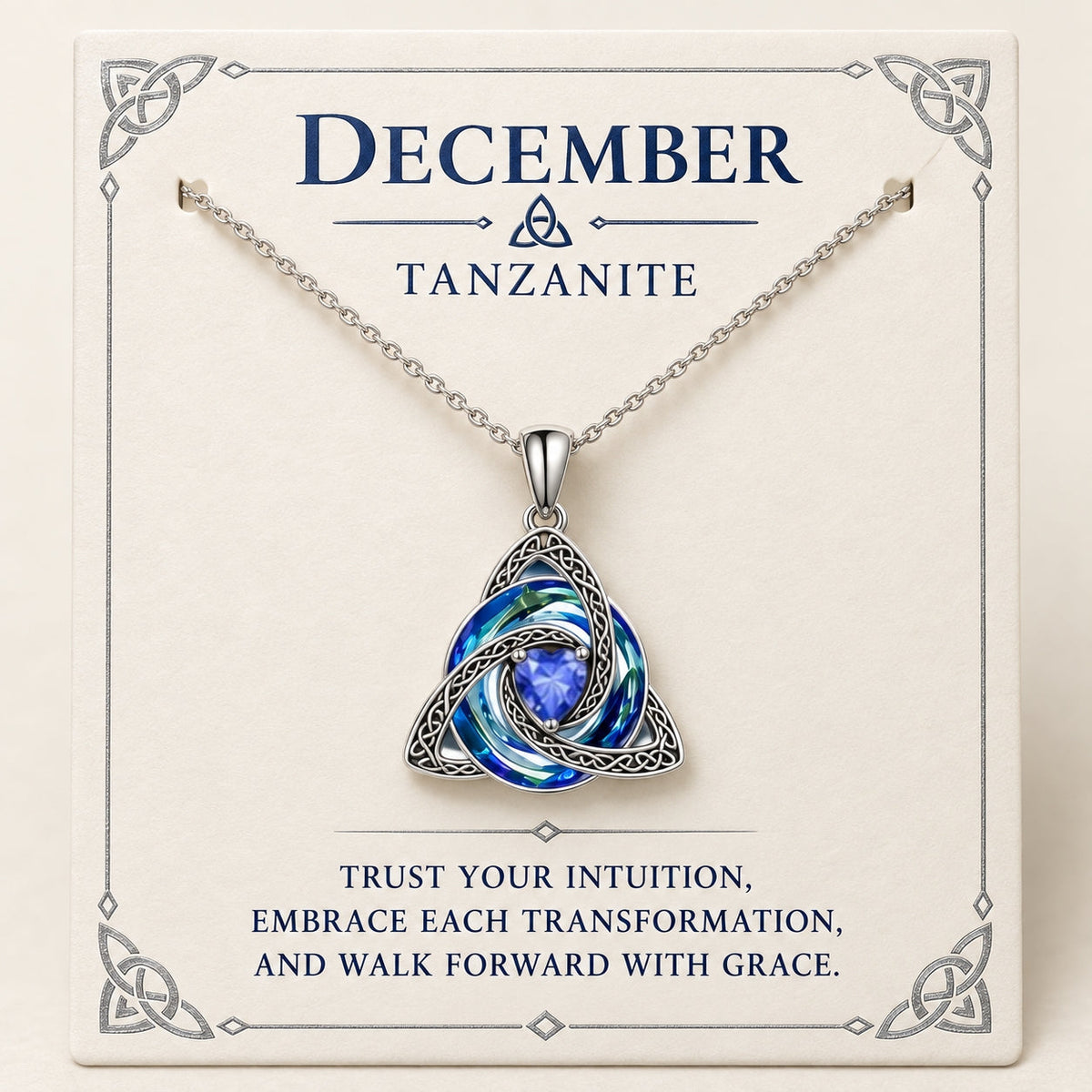 ✨Birthstone Celtic Trinity Knot Necklace – Meaningful Symbol of Love & Connection ❤️