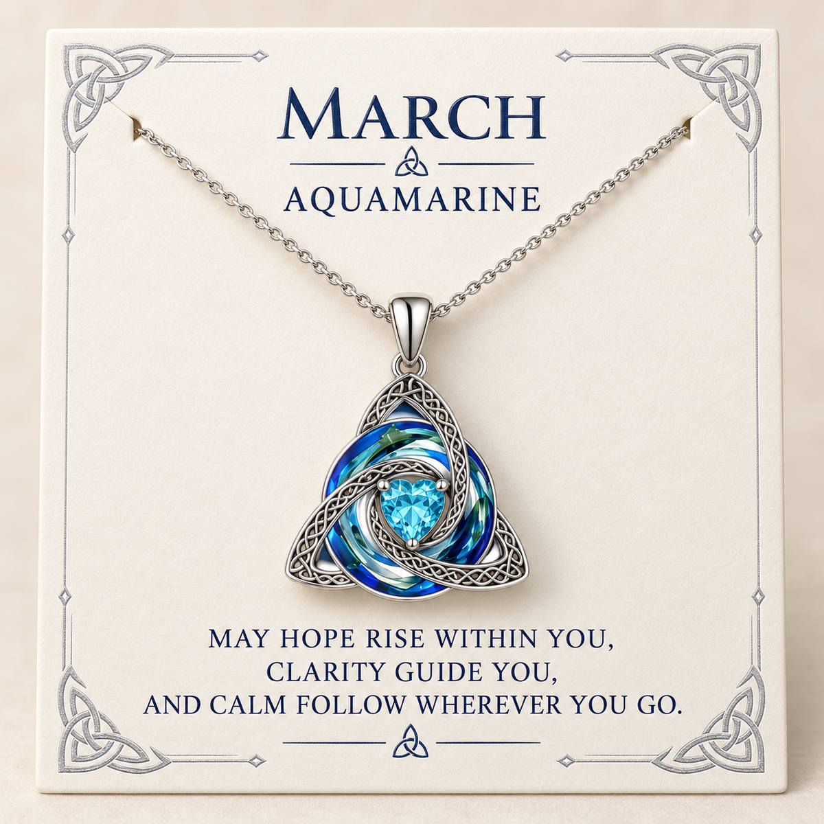 ✨Birthstone Celtic Trinity Knot Necklace – Meaningful Symbol of Love & Connection ❤️