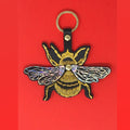 Leather Bumble Bee Key Fob