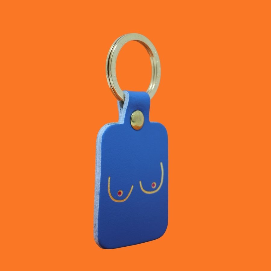 Boobs -Leather Keyring ( choice of 8 colours)