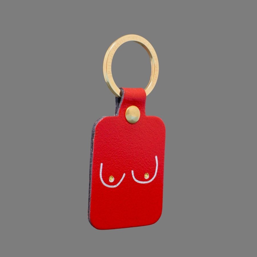 Boobs -Leather Keyring ( choice of 8 colours)