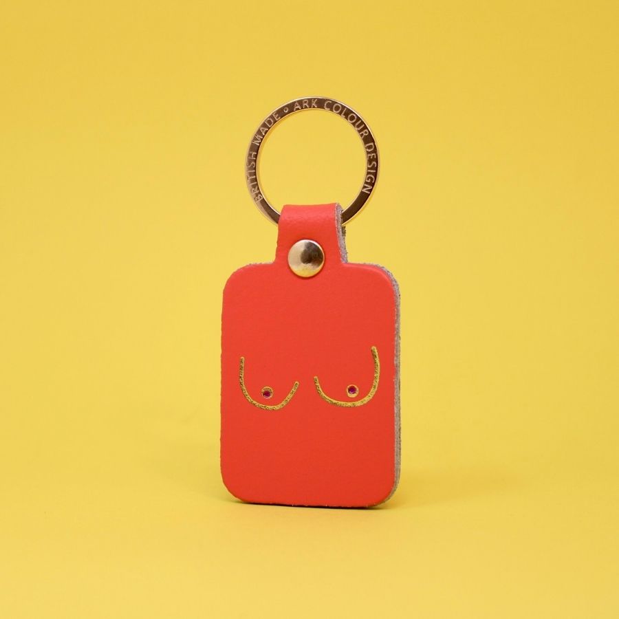 Boobs -Leather Keyring ( choice of 8 colours)