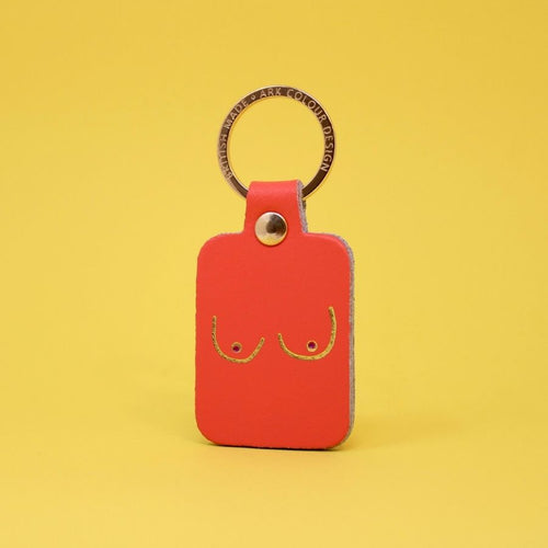 Boobs -Leather Keyring ( choice of 8 colours)