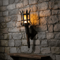 Medieval Torch Wall Sconce: Battery LED Realistic Candle Light with Remote - Torch + Wall Mount / Orange