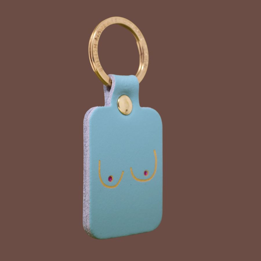 Boobs -Leather Keyring ( choice of 8 colours)