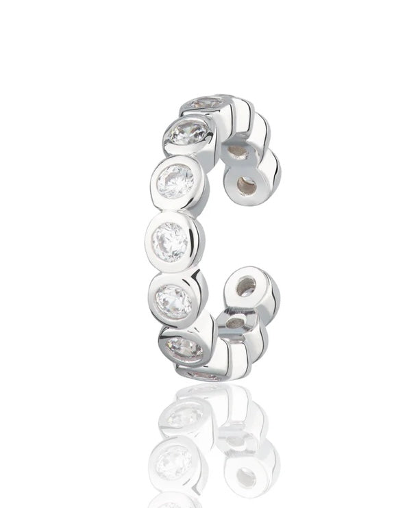 Bezel / Clear Stones Ear Cuff