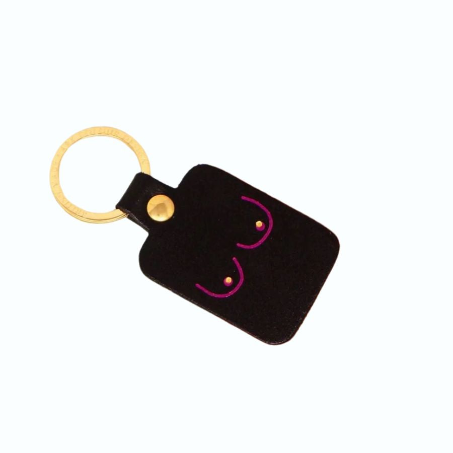 Boobs -Leather Keyring ( choice of 8 colours)