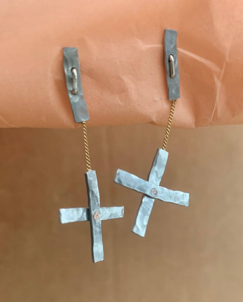 Dainty Cross Earrings