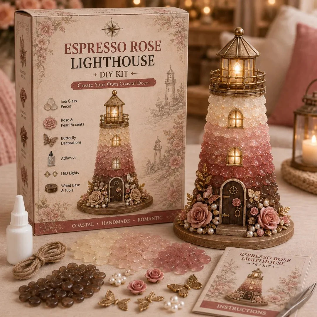 Garden Series DIY Sea Glass Lighthouse Set - Glowing Model