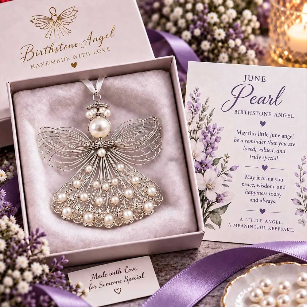  👼Handmade Birthstone Angel Wire Ornament |12 Meaningful Birthstone Colors with Keepsake Card ✨