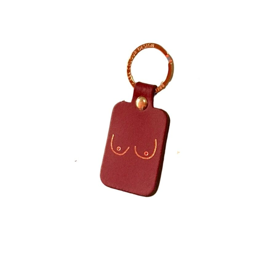 Boobs -Leather Keyring ( choice of 8 colours)